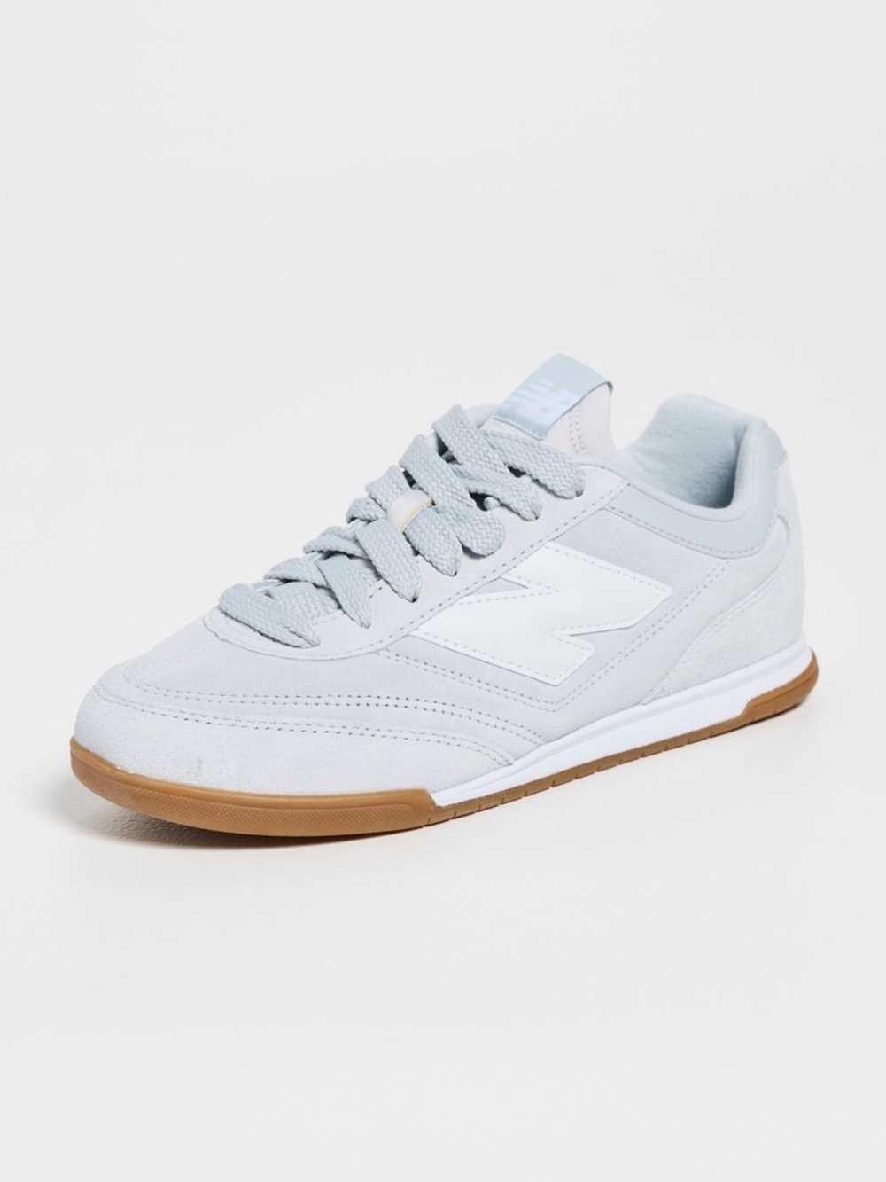 New Balance Light Blue Suede Sneakers with Gum Outsole - Picture 2 of 7